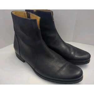 Billy Reid Men Black Ankle Chukka Moto Boots Side Zip Handmade Italy 7.5-8 READ